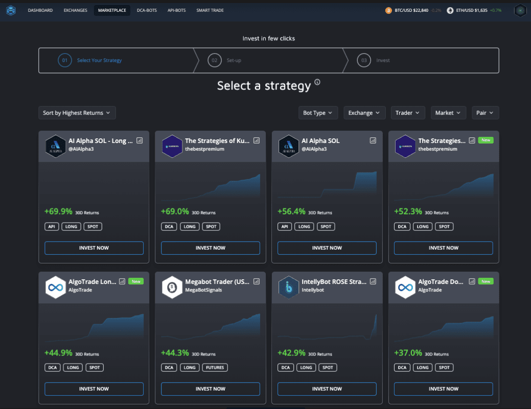 all strategies from official traders