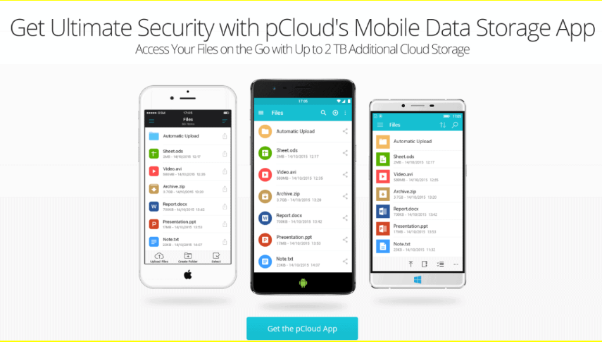 pCloud Data Storage App
