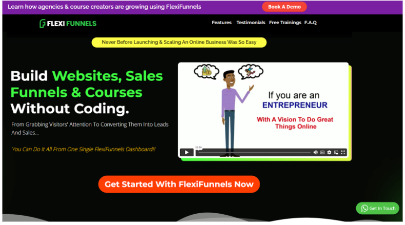 Go to the official website of FlexiFunnels