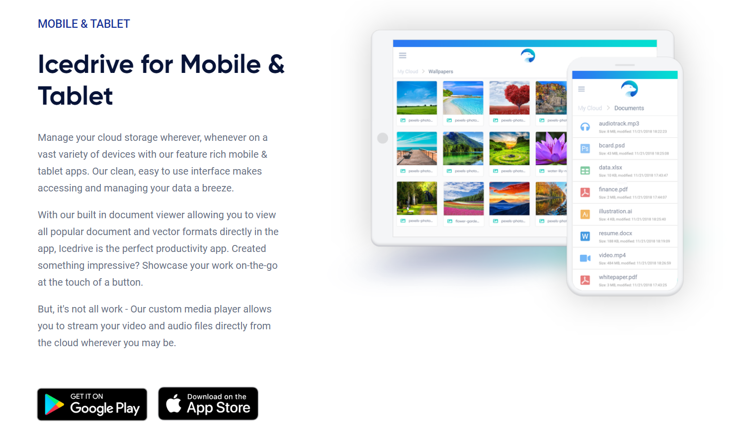 Applicazione mobile IceDrive