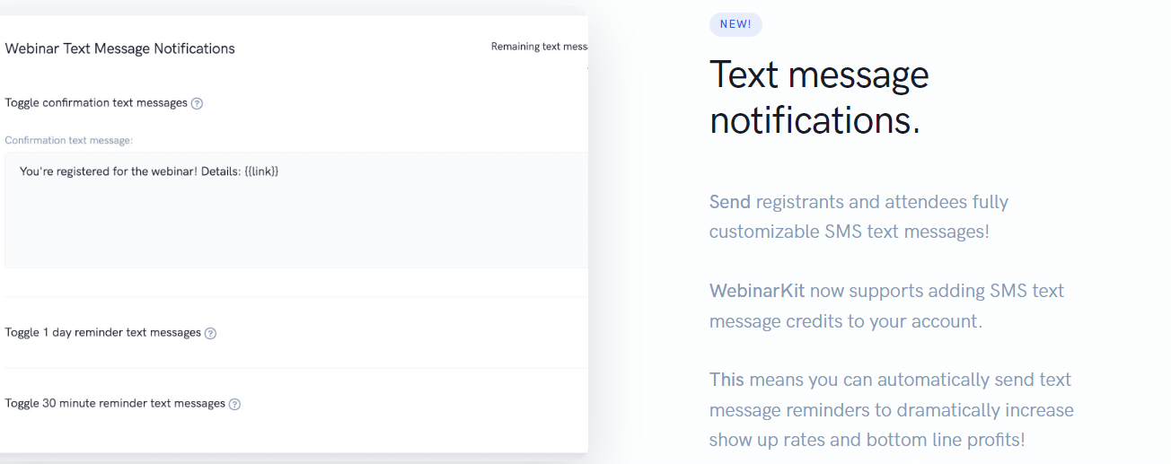 Text Message Notifications WebinarKit