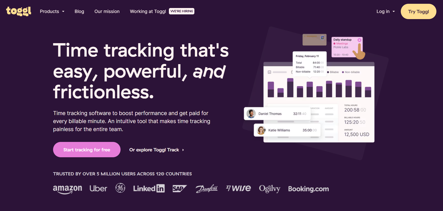 Toggl Track- Best SaaS Websites