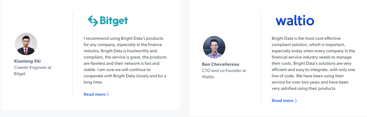 Testimonianze Brightdata