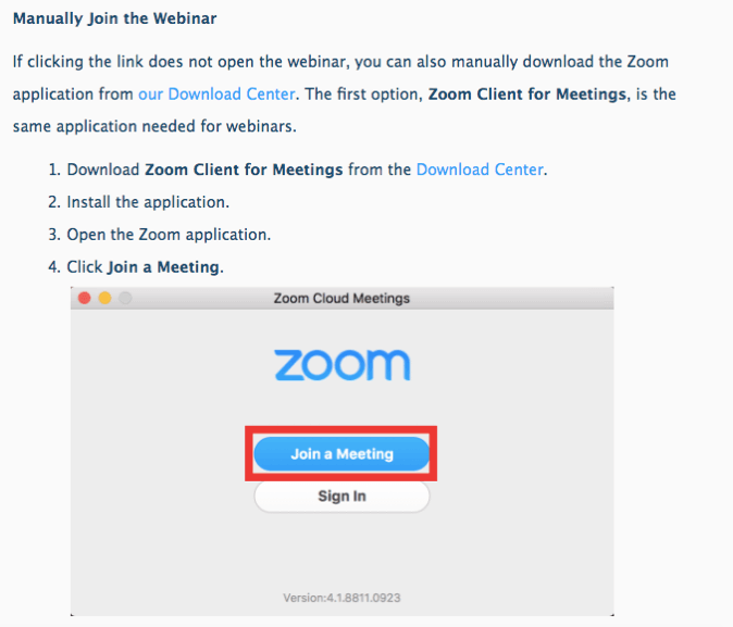 Zoom ウェビナー参加者のエクスペリエンス