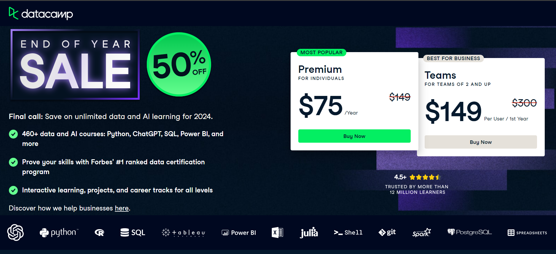 Datacamp Coupon [80 OFF] 2024 Save On Monthly & Yearly
